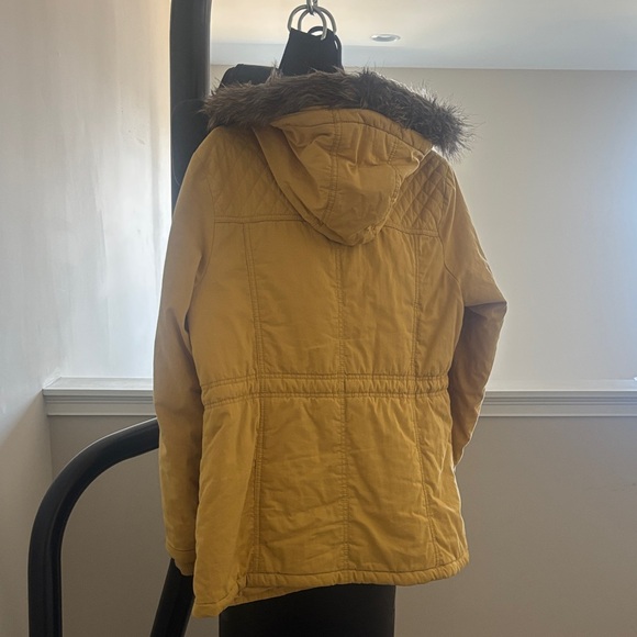 Mossimo Supply Co. Mustard Hooded Puffer Coat - Picture 2 of 6